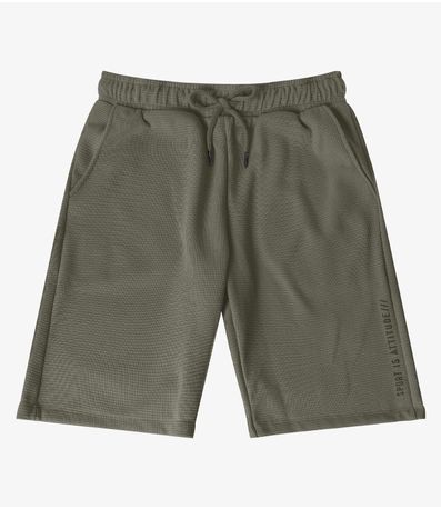 Bermuda Juvenil em Malhão Masculina Minty Verde