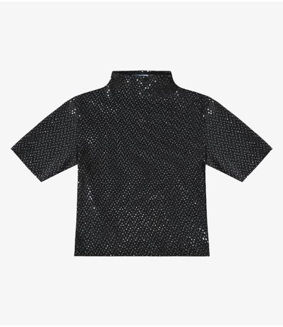 Blusa Lantejoula Feminina Minty Preto