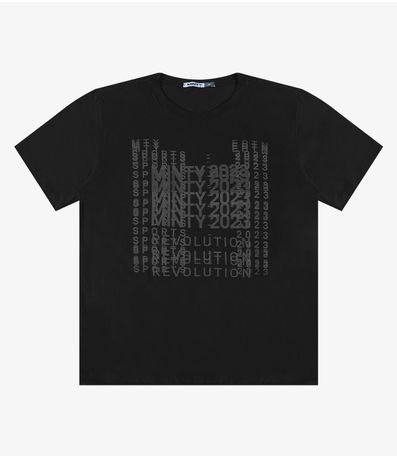 Camiseta Juvenil Estampada Masculina Minty Preto