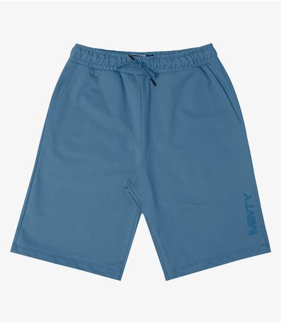Bermuda Juvenil Em Moletom Masculina Minty Azul