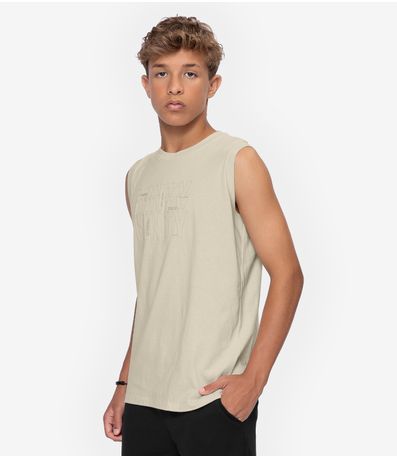 Regata Juvenil Meia Malha Masculina Minty Bege
