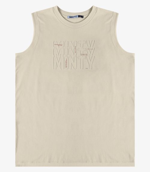 Regata Juvenil Meia Malha Masculina Minty Bege