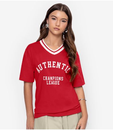T- Shirt Estampada Feminina Minty Vermelho