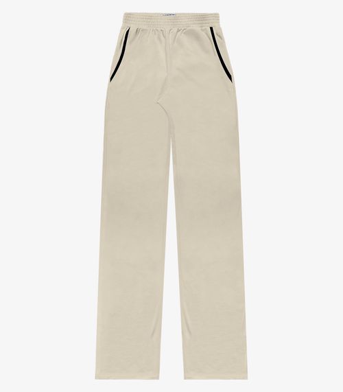 Calça Wide Leg Moletinho Feminina Minty Bege