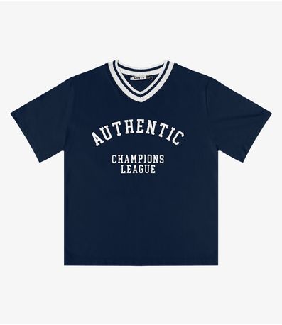 T- Shirt Estampada Feminina Minty Azul