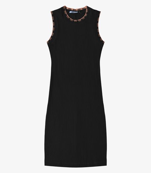 Vestido Ribana Canelada Minty Preto
