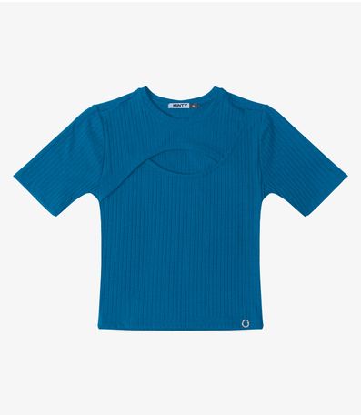 Blusa Canelada Feminina Minty Azul