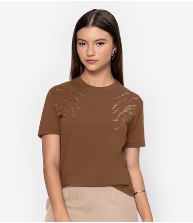 T- Shirt Feminina Minty Marrom
