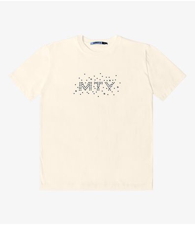 T- Shirt Meia Malha Feminina Minty Bege
