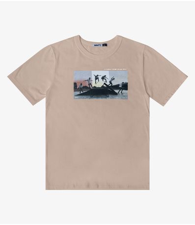 Camiseta Estampada Masculina Minty Marrom