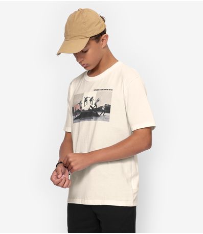 Camiseta Estampada Masculina Minty Bege