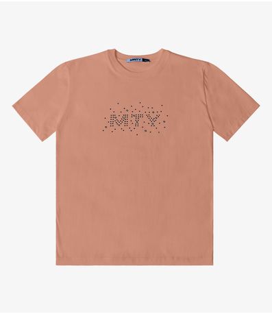 T- Shirt Meia Malha Feminina Minty Marrom