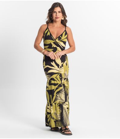 Vestido Longo Feminino Transpassado Select Preto