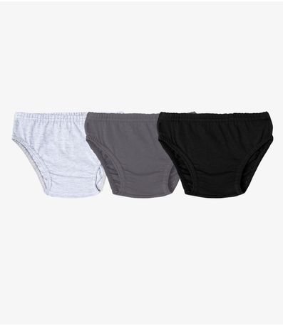 Kit 3 Cuecas Slip Infantil Em Algodão Select Preto