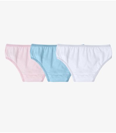Kit 3 Calcinhas Infantil Lisas Em Algodão Select Branco