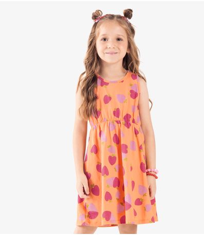Vestido Infantil Meia Malha Rovi Kids Laranja