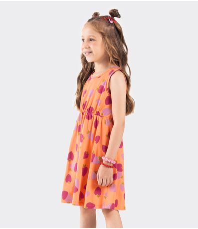 Vestido Infantil Meia Malha Rovi Kids Laranja