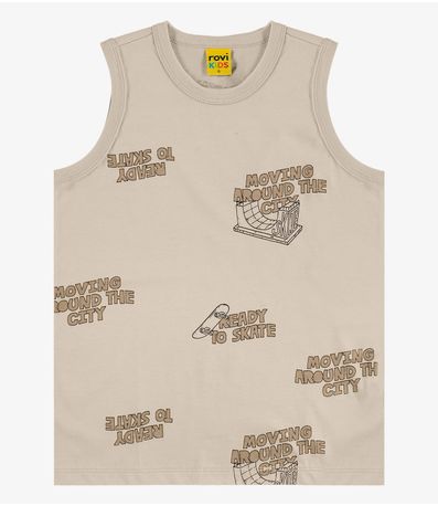 Machão Infantil Masculino Meia Malha Rovi Kids Bege