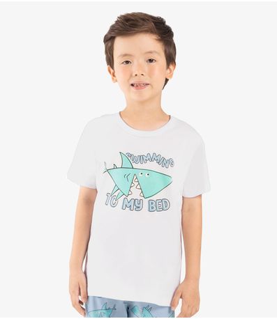 Pijama Infantil Masculino Meia Malha Rovi Kids Branco