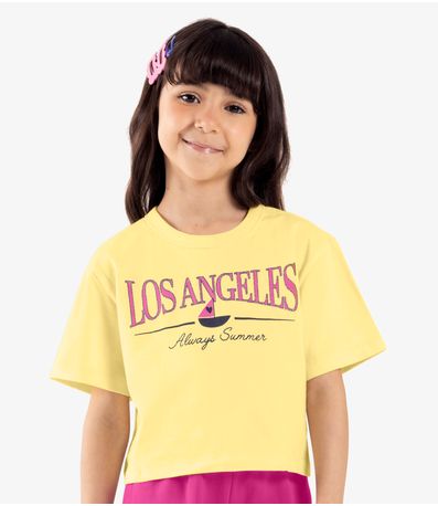 Conjunto Infantil Blusa Com Shorts Rovi kids Amarelo