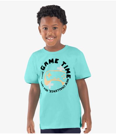 Conjunto Infantil Camiseta Com Bermuda Rovi kids Azul