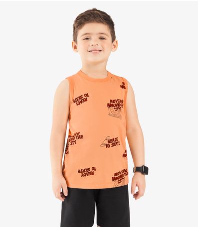 Machão Infantil Masculino Meia Malha Rovi Kids Laranja