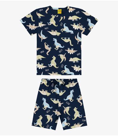 Pijama Infantil Masculino Meia Malha Rovi Kids Azul