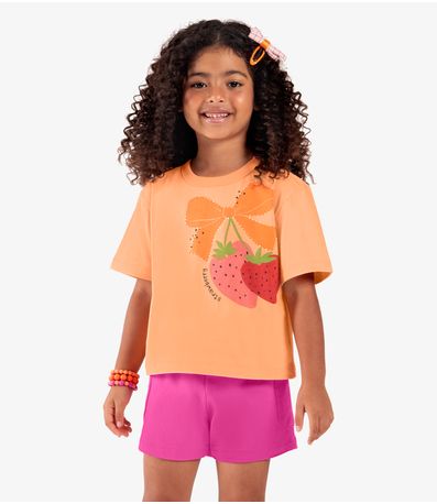 Blusa Infantil Manga Curta Rovi Kids Laranja