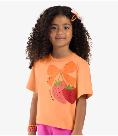 Blusa Infantil Manga Curta Rovi Kids Laranja