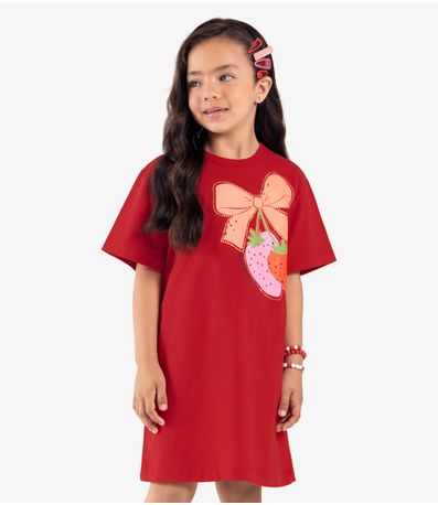 Vestido Infantil Meia Malha Rovi Kids Vermelho