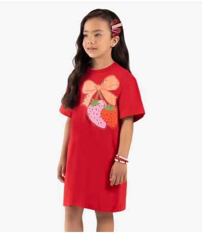 Vestido Infantil Meia Malha Rovi Kids Vermelho