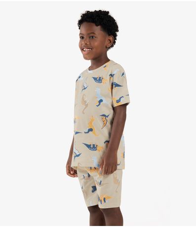 Pijama Infantil Masculino Meia Malha Rovi Kids Bege