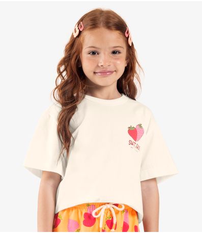 Conjunto Infantil Blusa Com Shorts Bege