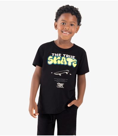 Camiseta Infantil Meia Malha Rovi Kids Preto