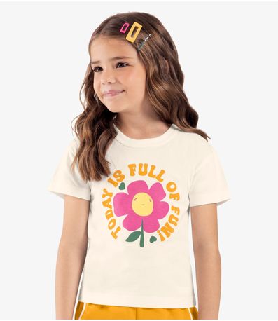 Conjunto Infantil Blusa Com Shorts Bege