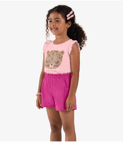 Shorts Infantil Moletinho Basic Rovi Kids Rosa