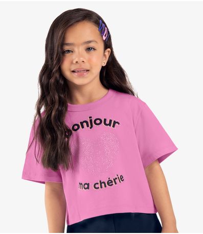 Conjunto Infantil Blusa Com Shorts Rosa
