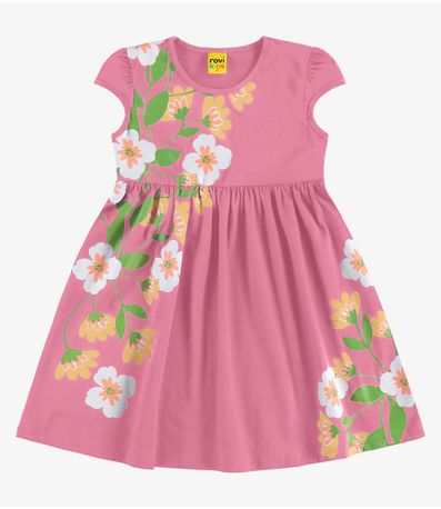 Vestido Infantil Manga Curta Rovi Kids Rosa