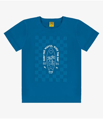 Camiseta Infantil Meia Malha Rovi Kids Azul