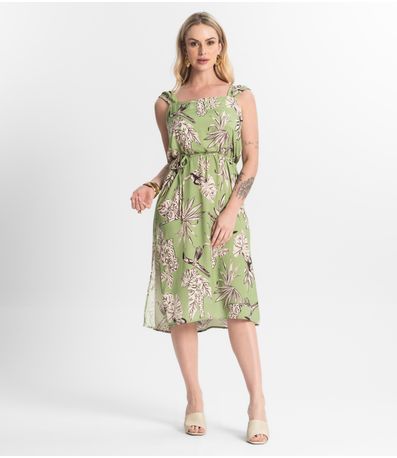 Vestido Midi Viscose Select Verde