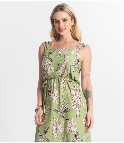 Vestido Midi Viscose Select Verde