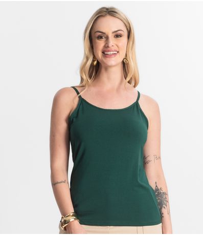 Blusa Feminina de Alças Básica Rovitex Verde