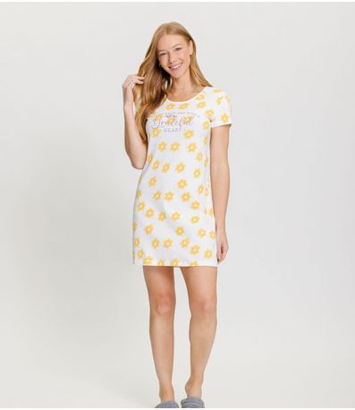 Camisola Estampada De Flor Mensageira Da Paz Branco