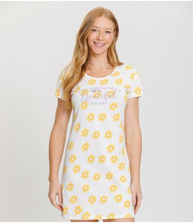 Camisola Estampada De Flor Mensageira Da Paz Branco