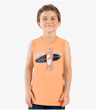 Conjunto Infantil Machão Com Bermuda Rovi Kids Laranja