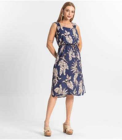 Vestido Midi Viscose Select Azul