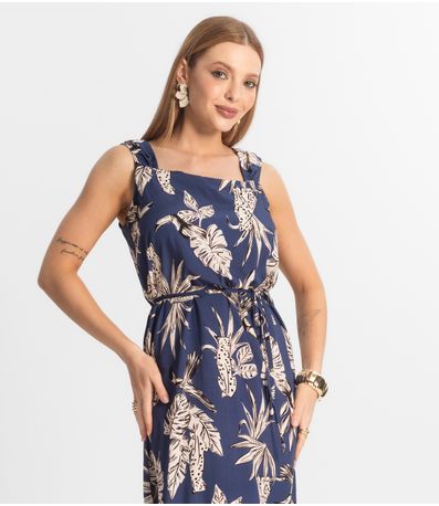Vestido Midi Viscose Select Azul
