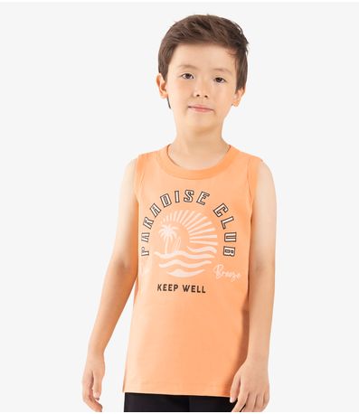 Conjunto Infantil Machão Com Bermuda Rovi Kids Laranja