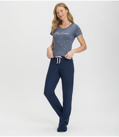 Pijama Feminino Ribana Mensageira Da Paz Cinza