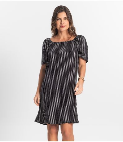 Vestido Feminino Estampado Select Preto